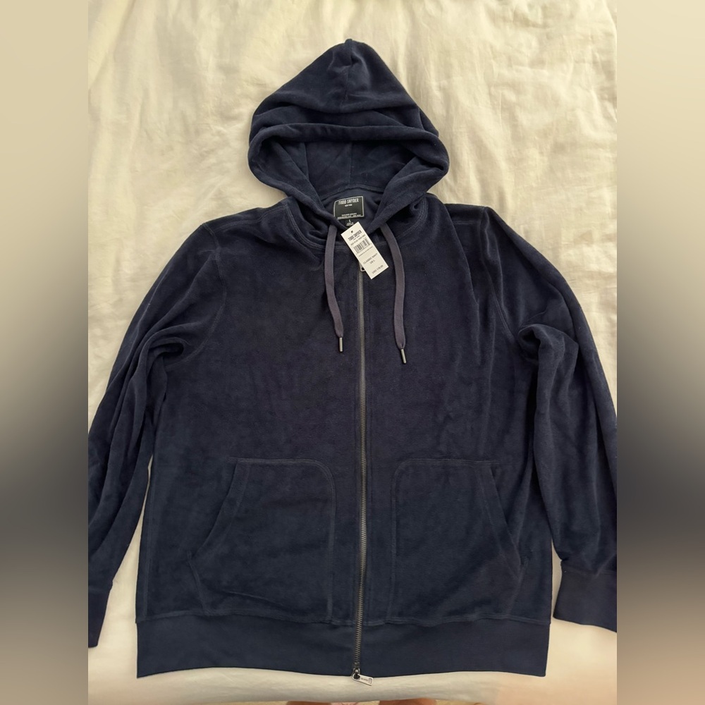 Todd Snyder Navy Terrycloth Zip-up Hoodie